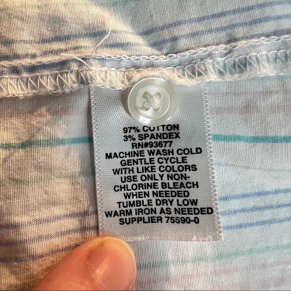 Belle Sky White and Pastel Striped Cotton Dress in size S - Picture 8 of 8